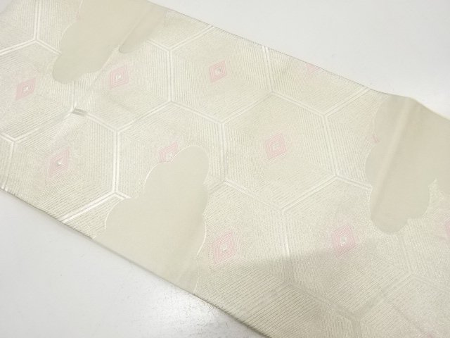 JAPANESE KIMONO / ANTIQUE FUKURO OBI / SILK / WOVEN KIKKO PATTERN